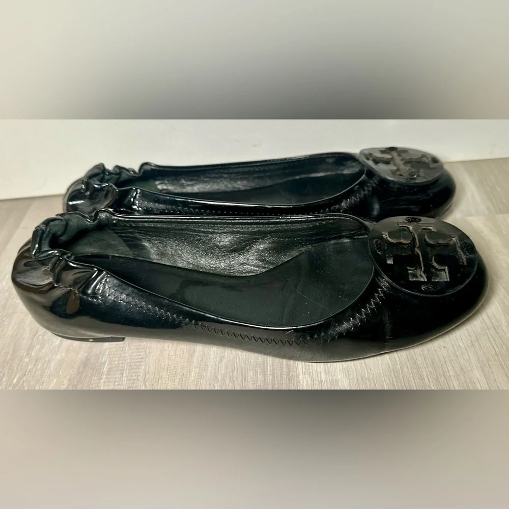 Tory Burch Minnie Travel Ballet black Flats women Sz 5